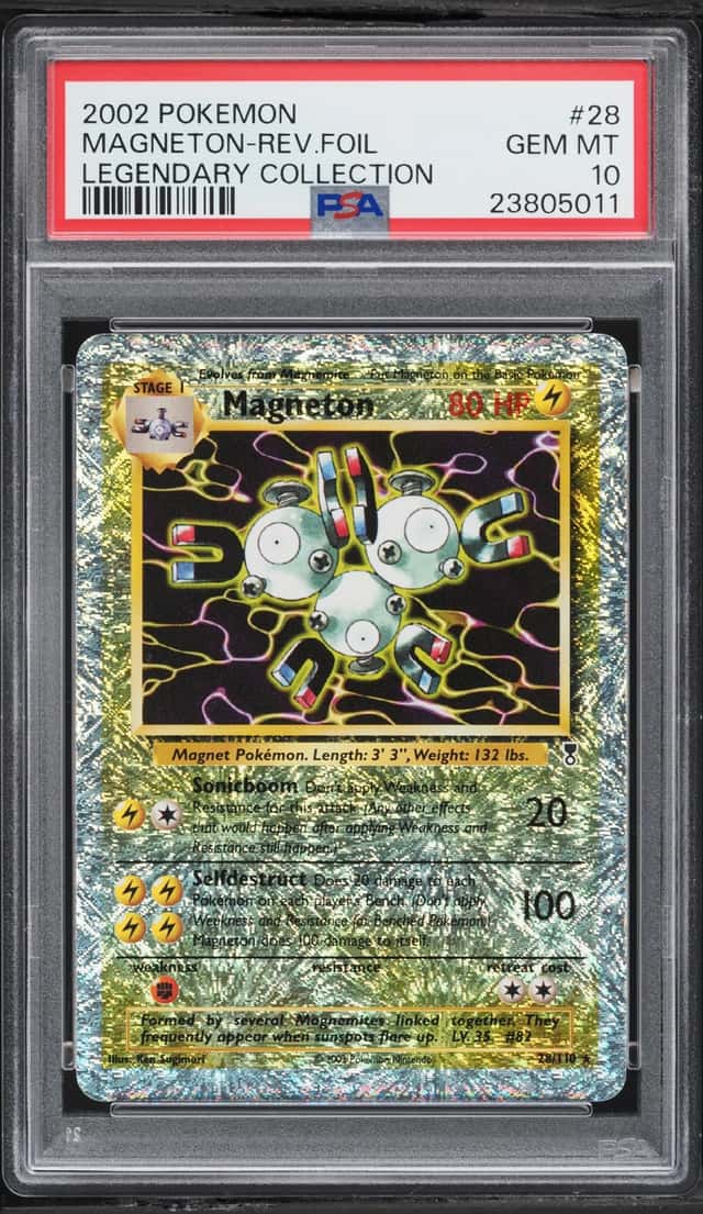 2002 Pokemon Legendary Collection Reverse Holo Magneton #28 PSA 10 GEM MINT
