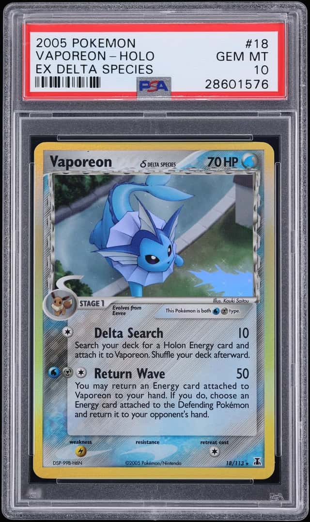 2005 Pokemon EX Delta Species Holo Vaporeon #18 PSA 10 GEM MINT