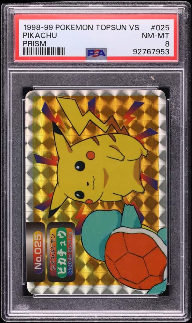 1998 Pokemon Japanese Topsun VS Series Prism Pikachu #25 PSA 8 NM-MT