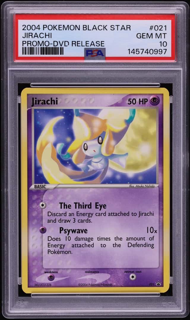 2004 Pokemon Promo Black Star Promo DVD Release Jirachi #21 PSA 10 GEM MINT