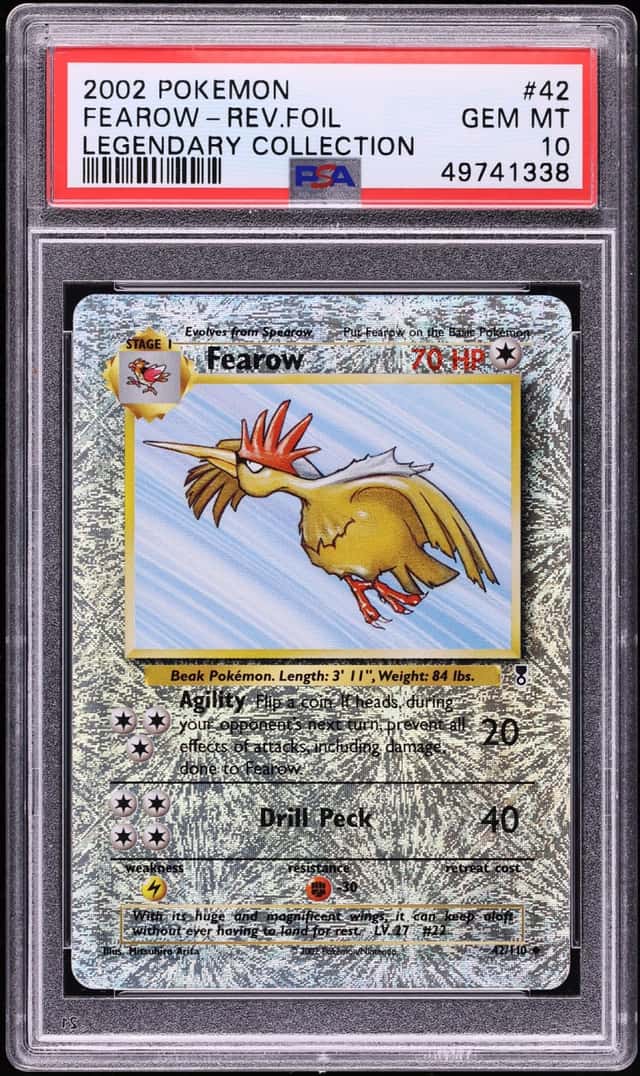 2002 Pokemon Legendary Collection Reverse Holo Fearow #42 PSA 10 GEM MINT