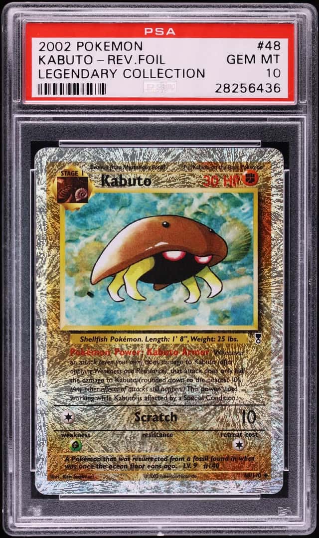2002 Pokemon Legendary Collection Reverse Holo Kabuto #48 PSA 10 GEM MINT