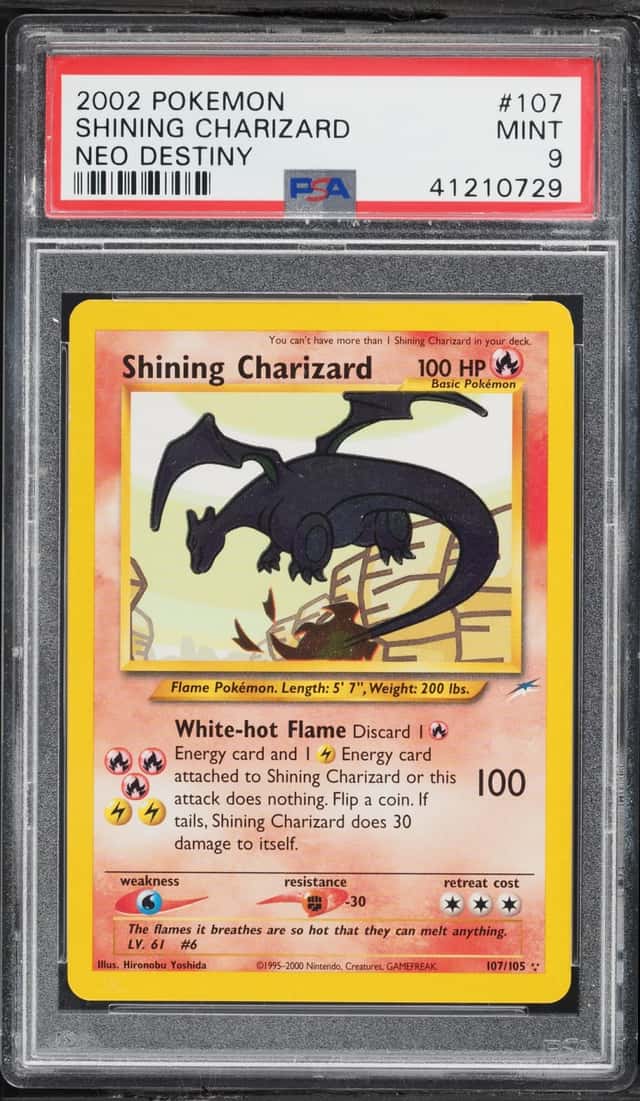 2002 Pokemon Neo Destiny Shining Charizard #107 PSA 9 MINT