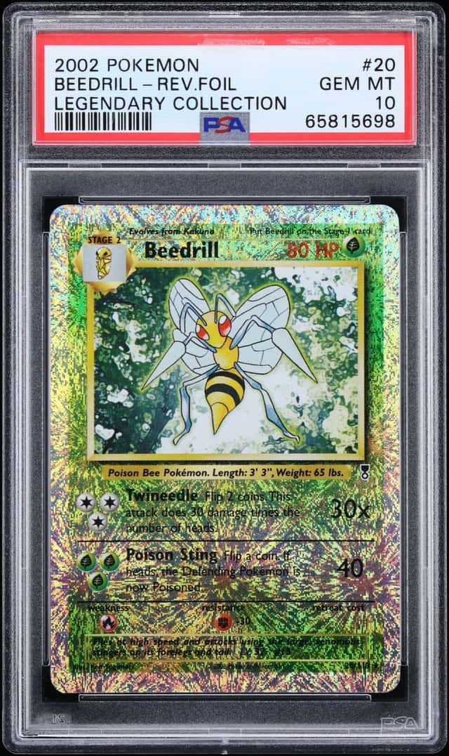 2002 Pokemon Legendary Collection Reverse Holo Beedrill #20 PSA 10 GEM MINT