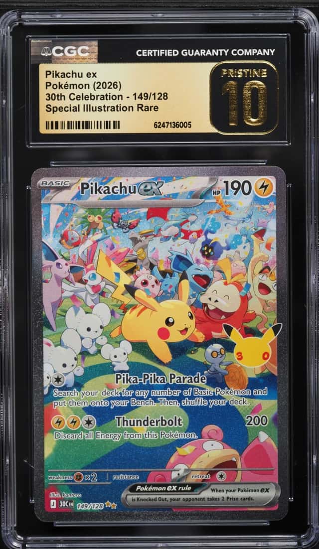 2026 Pokemon 30th Celebration SIR Pikachu Ex #149 CGC 10 PRISTINE