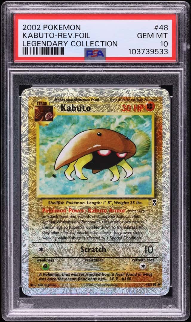 2002 Pokemon Legendary Collection Reverse Holo Kabuto #48 PSA 10 GEM MINT