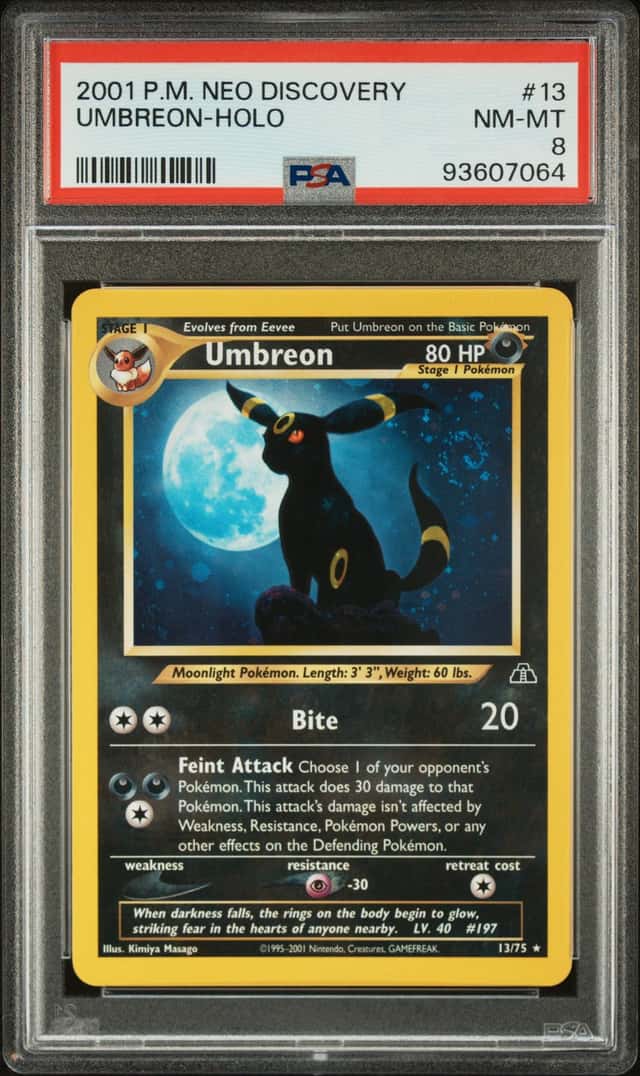 2001 Pokemon Neo Discovery Holo Umbreon #13 PSA 8 NM-MT