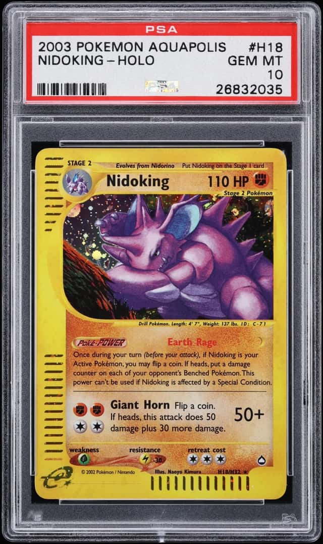 2003 Pokemon Aquapolis Holo Nidoking #H18 PSA 10 GEM MINT