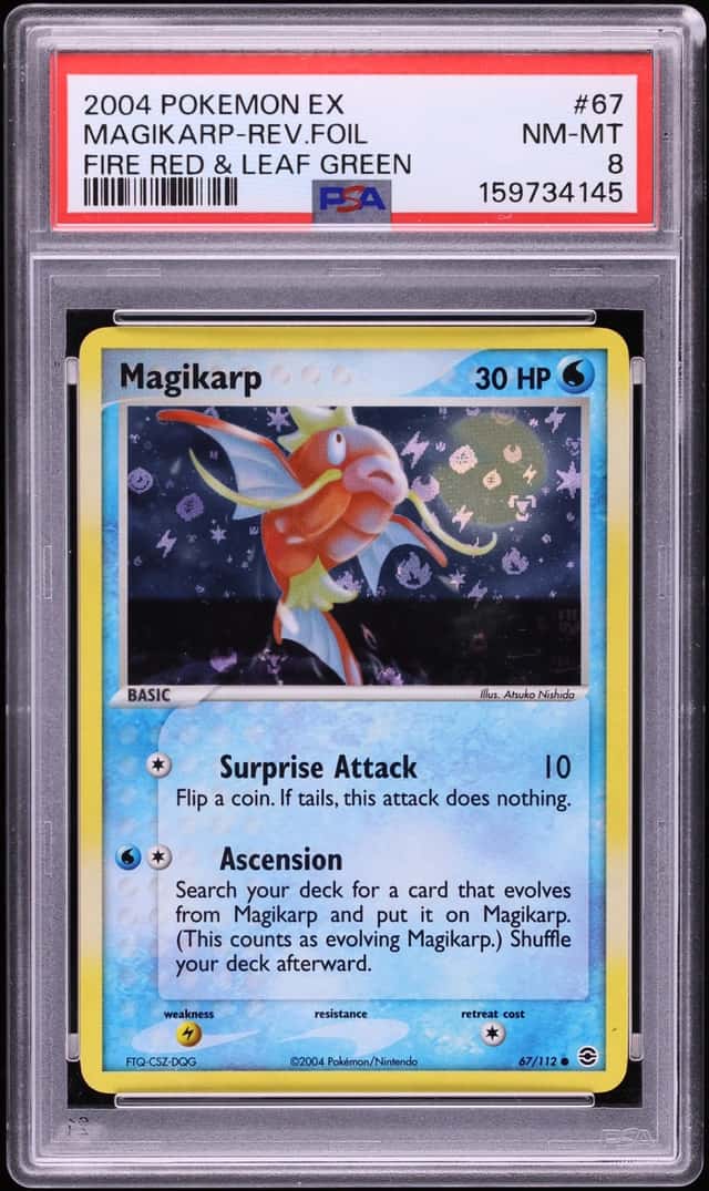 2004 Pokemon EX Fire Red Leaf Green Reverse Holo Magikarp #67 PSA 8 NM-MT
