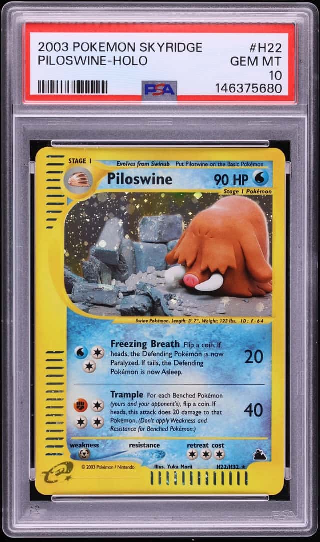 2003 Pokemon Skyridge Holo Piloswine #H22 PSA 10 GEM MINT