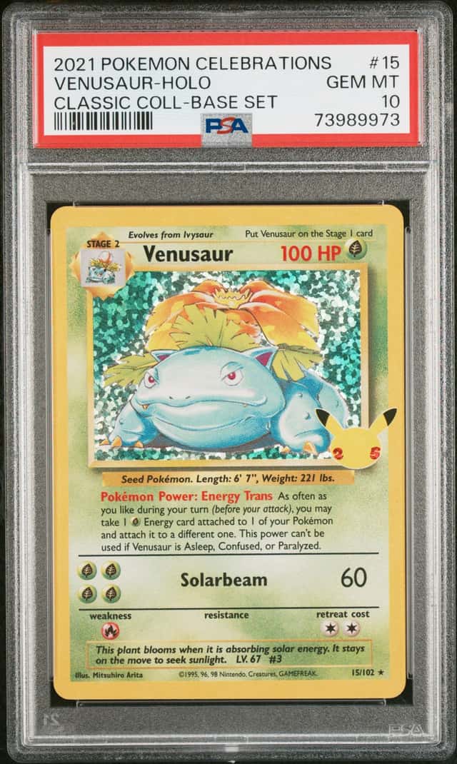 Pokemon 2021 Celebrations Classic Coll Venusaur 15/102 Holo PSA 10 Eng