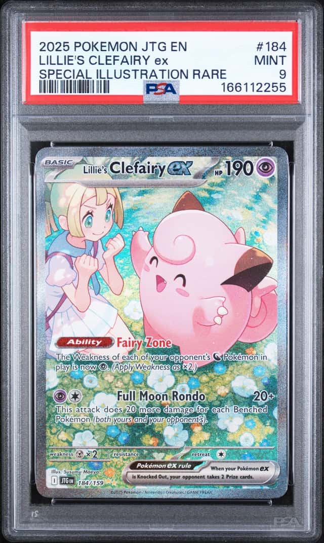 Pokemon, Journey Together, Lillie's Clefairy ex SIR Card #184/159, PSA 9