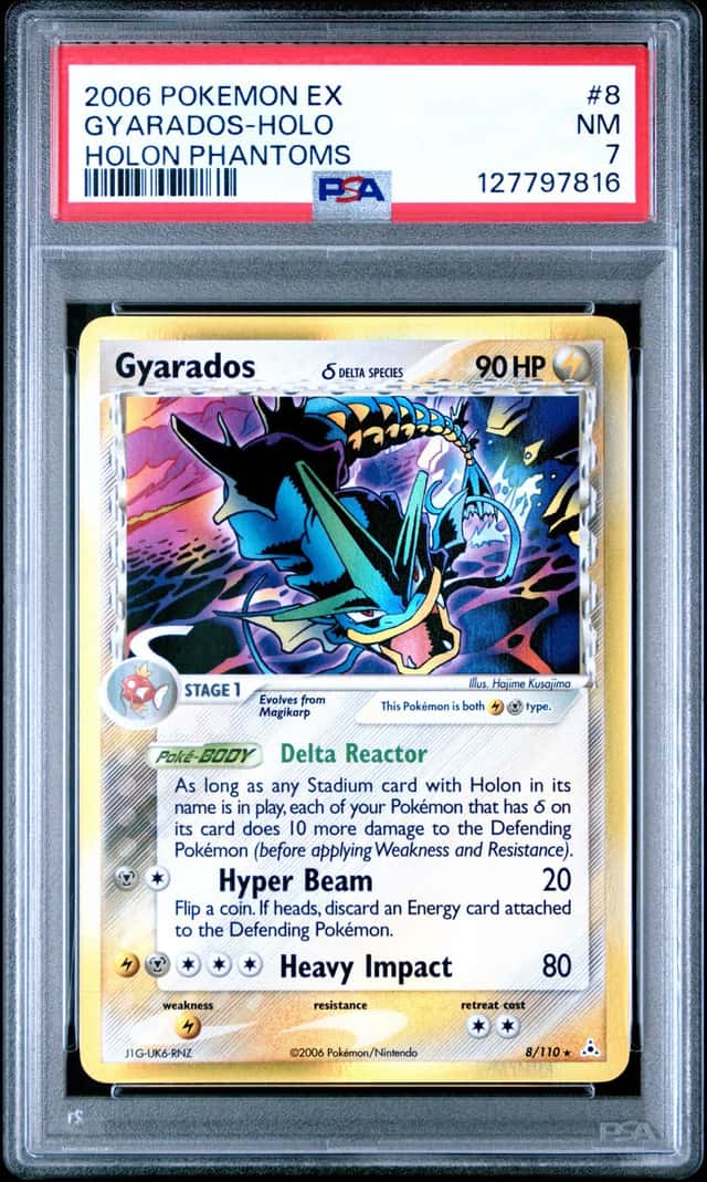 2006 Pokémon TCG EX Holon Phantoms Gyarados Delta Species Holo 8/110 PSA 7