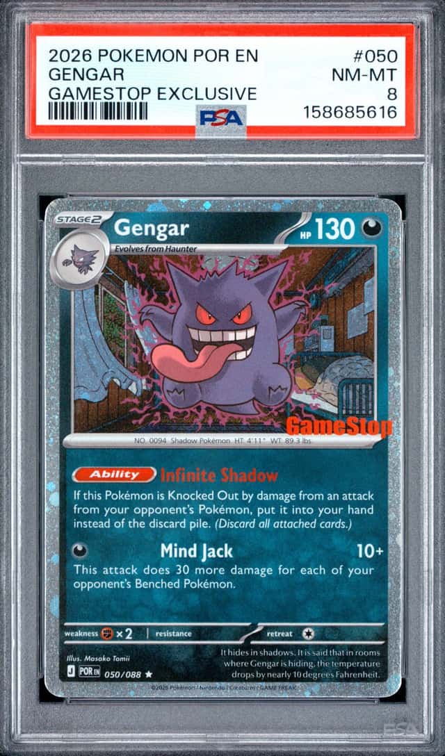 PSA 8 Gengar 050/088 (English) | 2026 Gamestop Exclusive Pokemon Promo