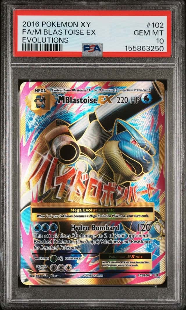 Pokemon M Blastoise EX Evolutions Full Art 102/108 PSA 10 Gem Mint
