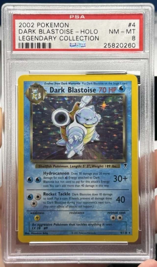 2002 Pokemon Dark Blastoise Holo #4/110 Legendary Collection PSA 8 NM-MT Vintage