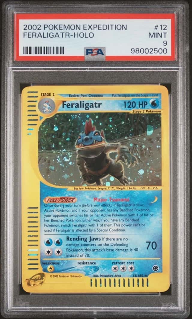 Feraligatr 12/165 Expedition Holo SWIRL Pokemon PSA 9