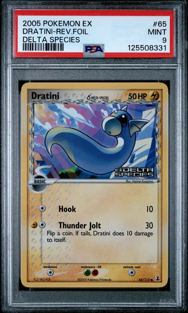 Dratini 65/113 Reverse Foil EX Delta Species 2005 Pokemon PSA 9