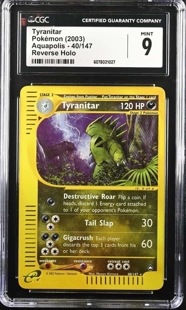 Tyranitar 40/147 Aquapolis Reverse Holo 2003 Pokemon CGC 9