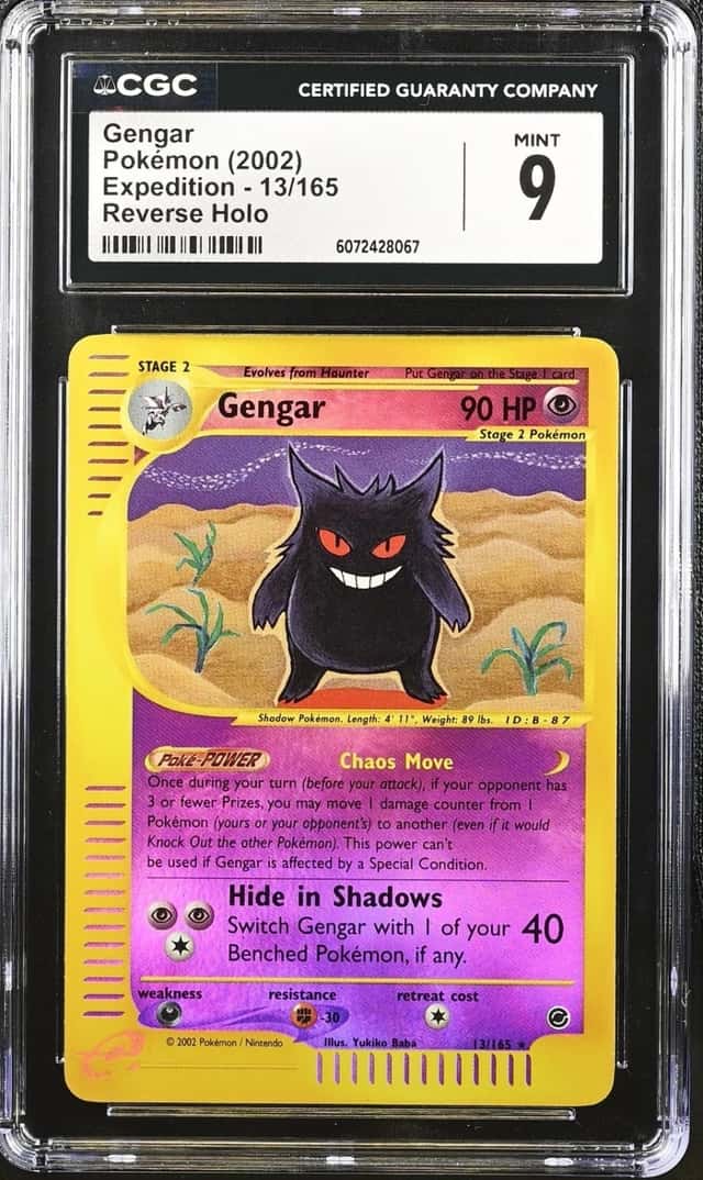 Gengar Expedition 13/165 Reverse Holo 2002 Pokemon CGC 9