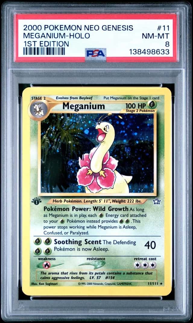 Pokemon Meganium Holo Neo Genesis 1st Edition 11/111 PSA 8