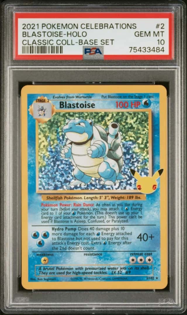 Pokemon Blastoise Holo Celebrations Classic Coll. 2 PSA 10 Gem Mint