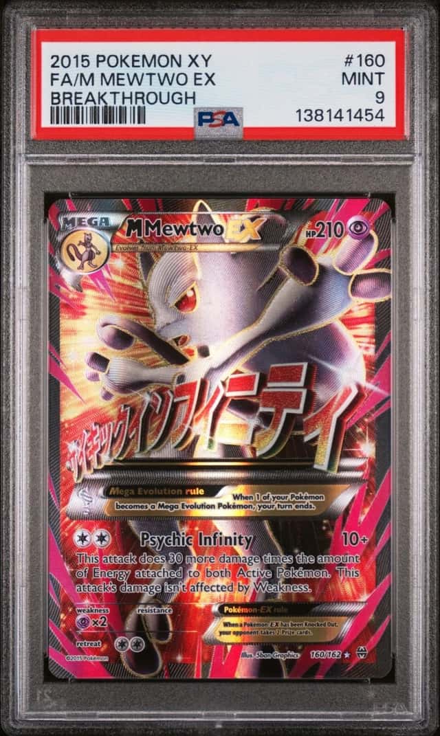 Pokemon M Mewtwo EX Breakthrough Full Art 160/162 PSA 9 Mint