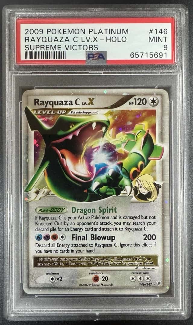 Pokemon 2009 Rayquaza C LV.X 146/147 Holo Supreme Victors PSA 9