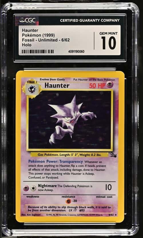 Pokemon Haunter Fossil Unlimited 6/62 Holo CGC 10 Gem Mint