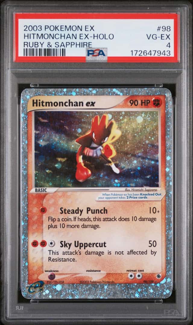 Pokemon TCG Hitmonchan ex 98/109 EX Ruby & Sapphire Holo UR PSA 4 EN 2003