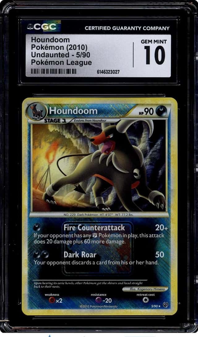 Pokemon 2010 Houndoom 5/90 Pokemon League Holo Rare Undaunted GEM MINT CGC 10