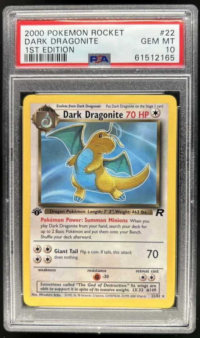 2000 Pokemon Team Rocket First Edition Dark Dragonite #22/82 PSA 10 GEM MINT