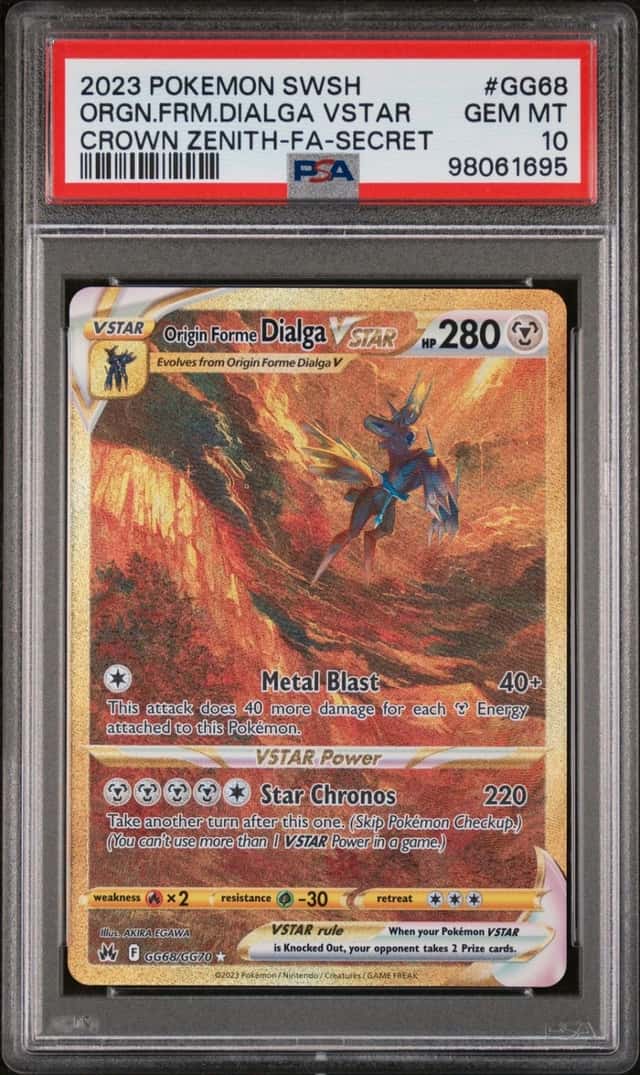 2023 POKEMON SWSH CROWN ZENITH FULL ART/ORIGIN FORME DIALGA VSTAR PSA 10