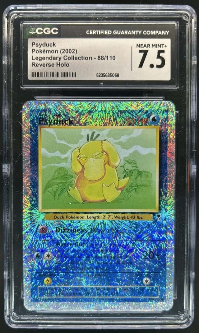 2002 Pokemon Legendary Collection Psyduck Reverse Holo #88/110 CGC 7.5