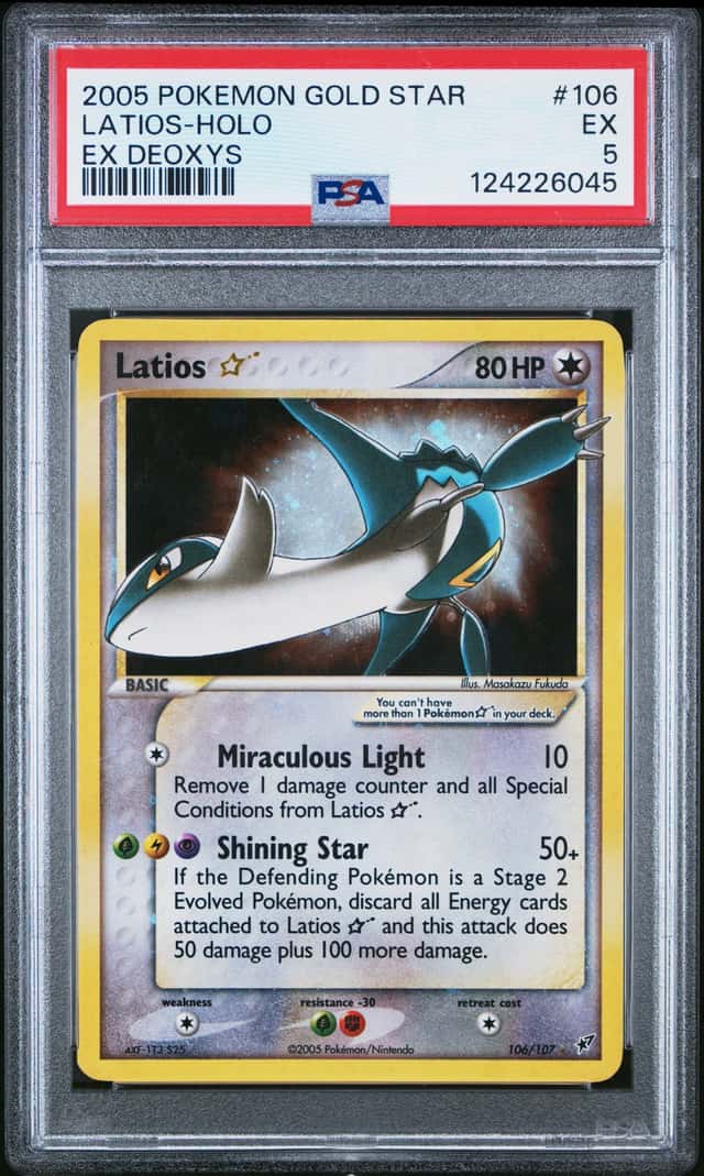 2005 Pokemon EX Deoxys Latios Gold Star Holo #106/107 PSA 5