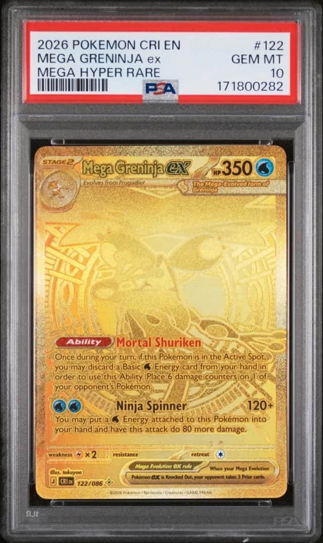 2026 POKEMON CRI EN-CHAOS RISING MEGA HYPER RARE #122 MEGA GRENINJA EX PSA 10
