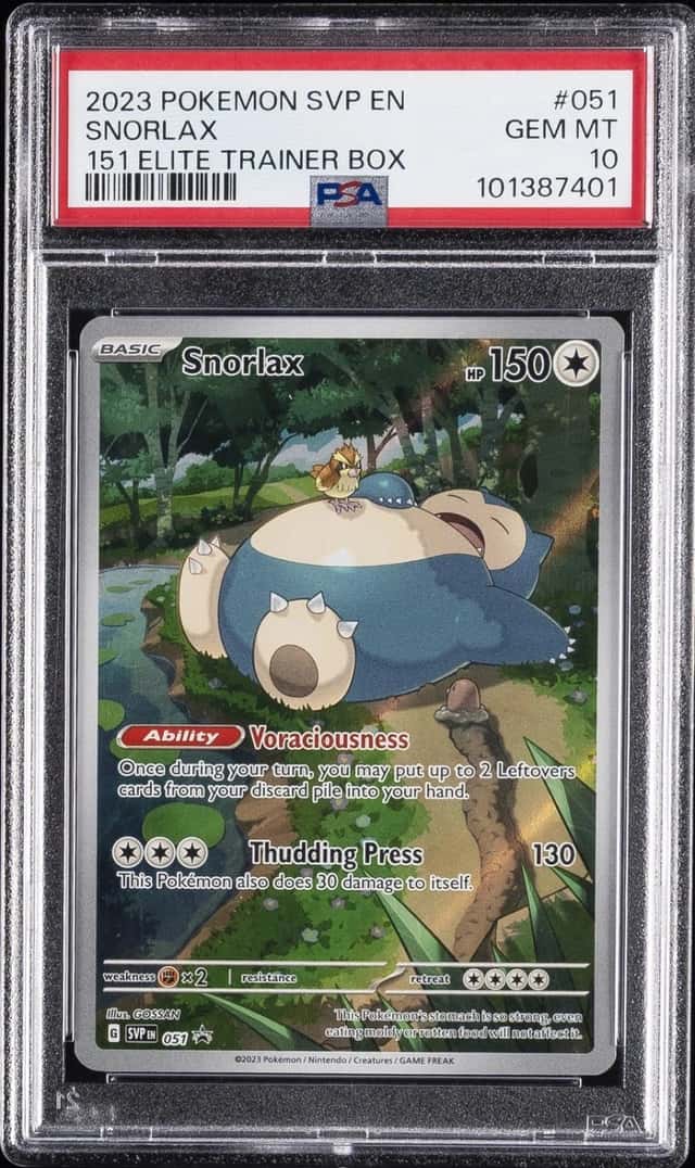 2023 POKEMON SVP EN-SCARLET & VIOLET BLACK STAR PROMOS #051 SNORLAX PSA 10