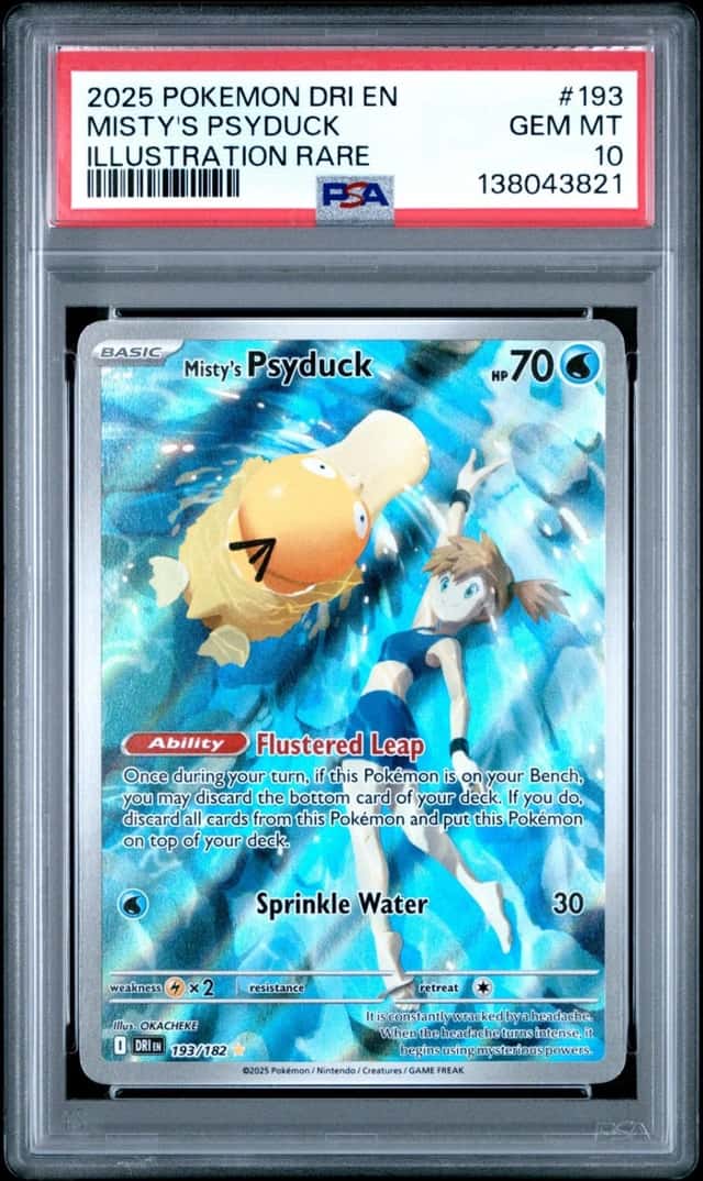 2025 POKEMON DRI EN-DESTINED RIVALS ILLUSTRATION RARE MISTY'S PSYDUCK PSA 10