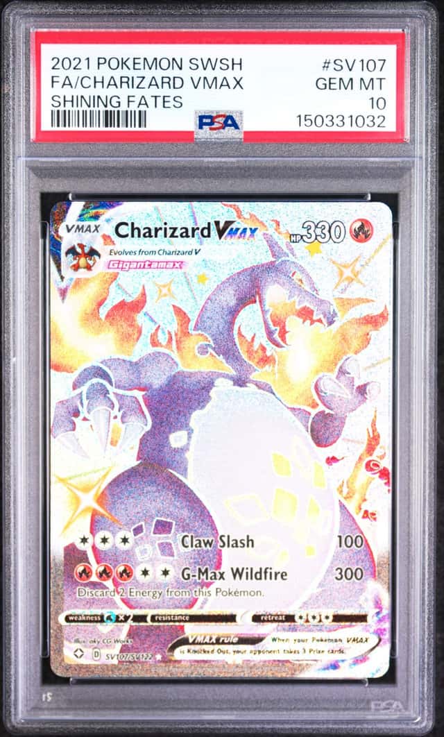 PSA 10 Charizard VMAX Shining Fates Full Art SV107/SV122 Pokemon Card FA