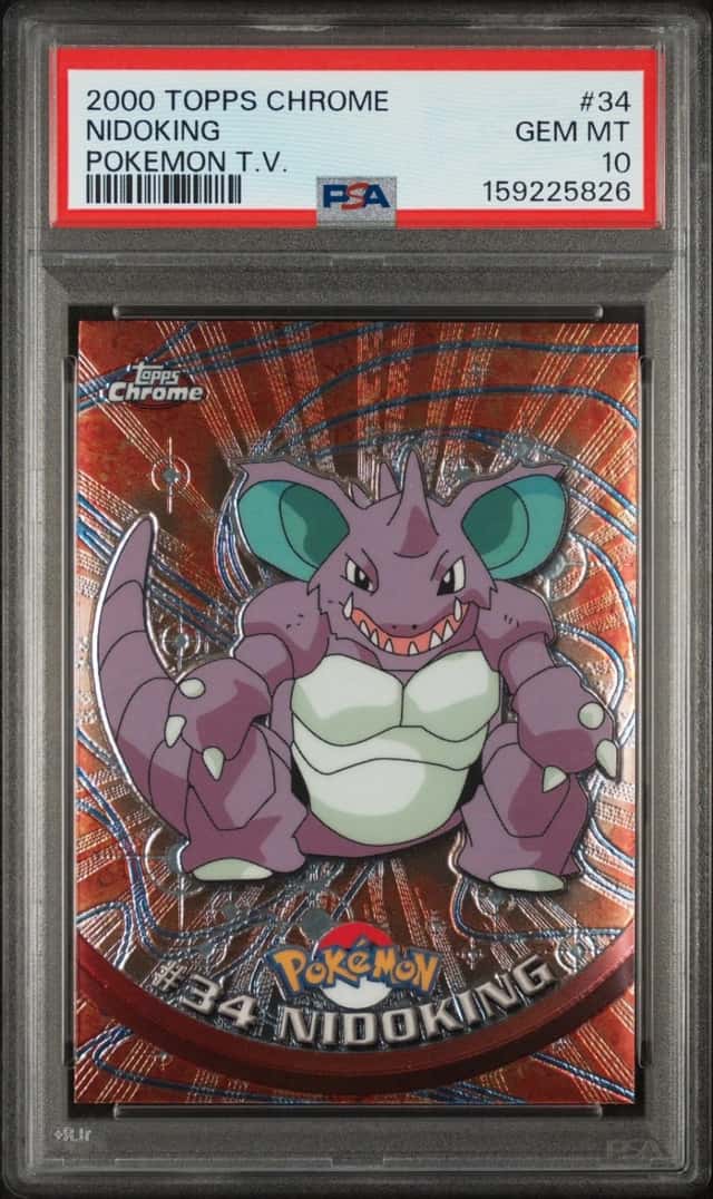 2000 TOPPS CHROME POKEMON T.V. #34 NIDOKING PSA 10