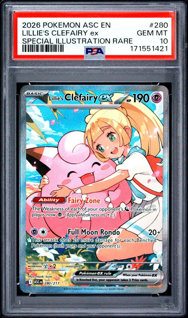 2026 POKEMON ASCENDED HEROES SPECIAL ILLUSTRATION LILLIE'S CLEFAIRY EX PSA 10