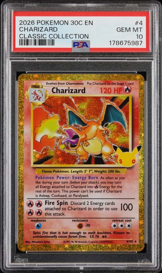 2026 POKEMON 30C EN-30TH CELEBRATION CLASSIC COLLECTION #4 CHARIZARD PSA 10