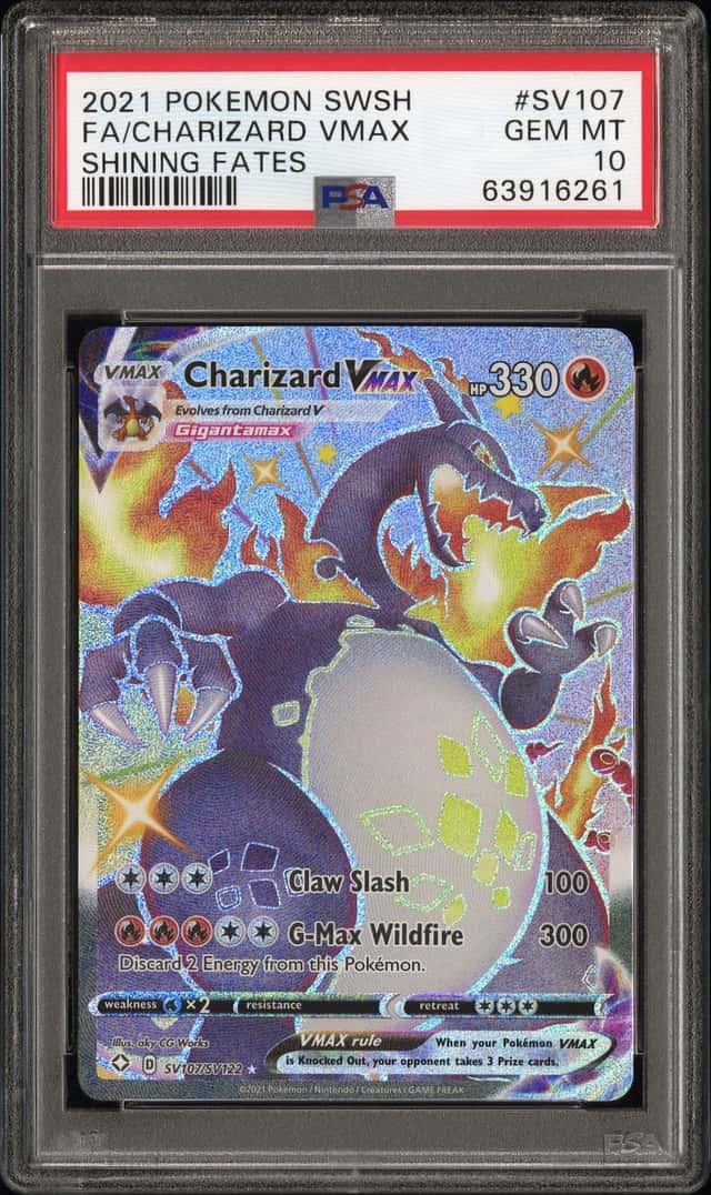Pokemon TCG PSA 10 2021 Shining Fates Charizard VMAX SV107/SV122 FA 63916261