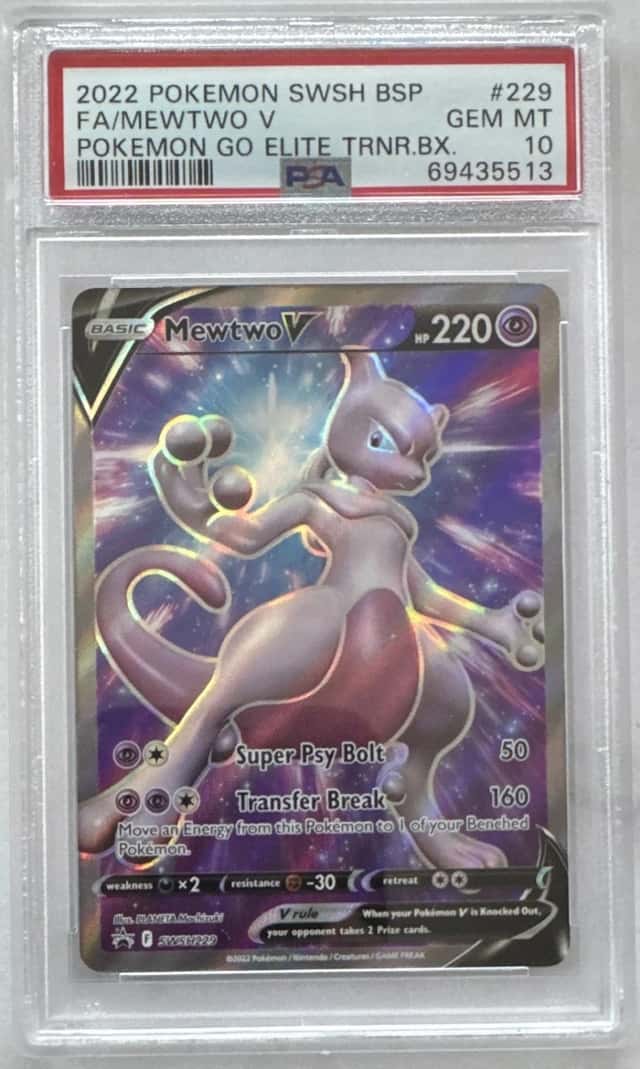 Pokemon TCG PSA 10 2022 SWSH Promo Mewtwo V SWSH229 Full Art Holo 69435513