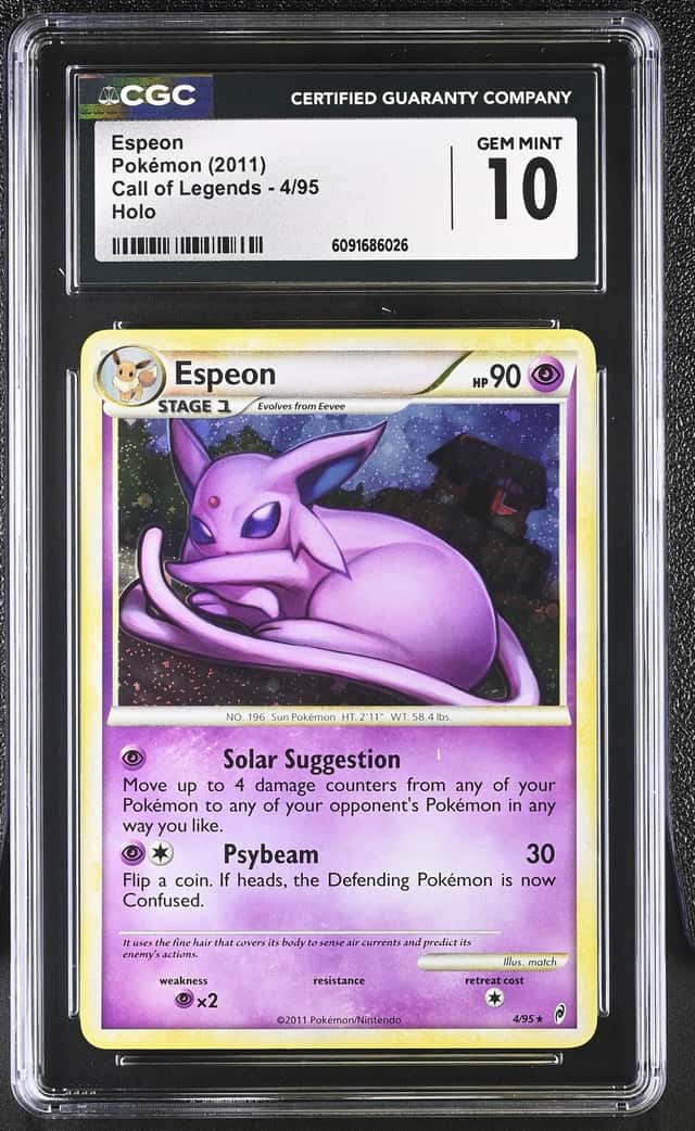 2011 POKEMON CALL OF LEGENDS #4/95 ESPEON HOLO CGC 10 GEM MINT POP 1