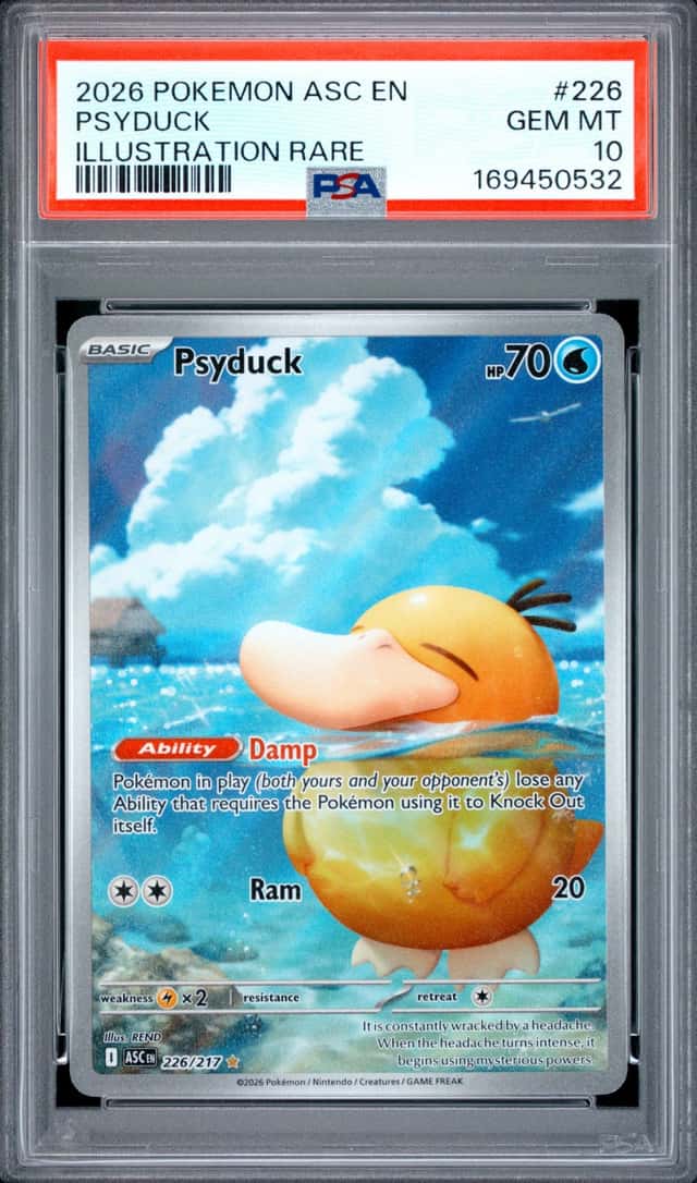 PSYDUCK 2026 POKEMON ASCENDED HEROES 226/217 ILLUSTRATION RARE PSA 10