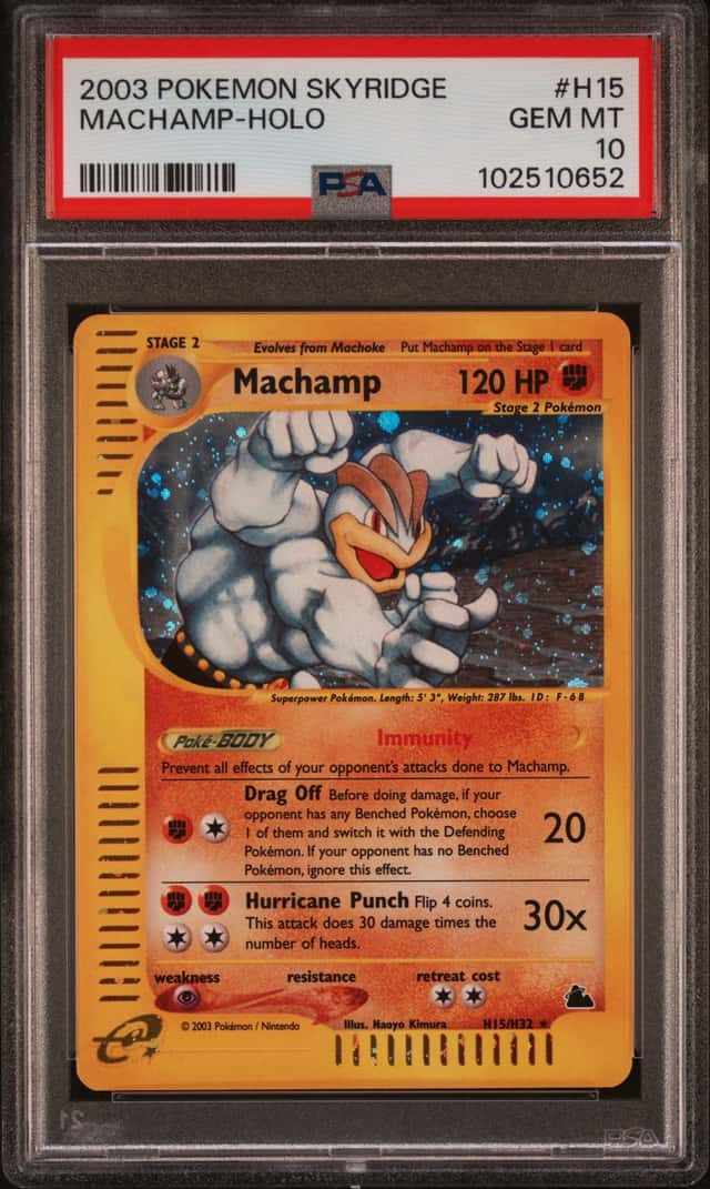2003 POKEMON SKYRIDGE #H15 MACHAMP HOLO PSA 10 GEM MINT
