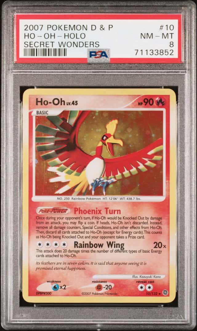 2007 Pokemon D & P Secret Wonders #10 Ho-Oh-Holo PSA 8 NM-MT