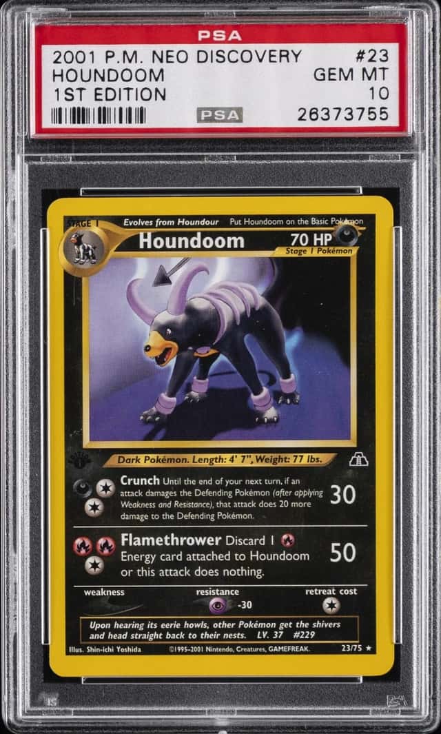 2001 POKEMON NEO DISCOVERY 1ST EDITION #23 HOUNDOOM PSA 10