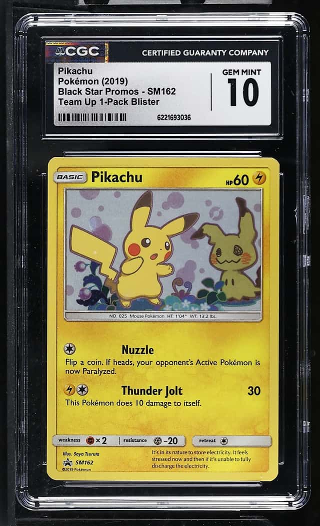 Pokemon Pikachu Black Star Promo SM162 Team Up 1-Pk. Blister CGC 10 Gem Mint